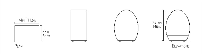 This are the measurements for the Zazen Meditation Hut from Eugene Stoltzfus Furniture Design.