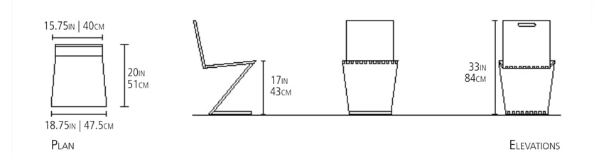 These are the measurements for the Zee Side Chair from ESFD.